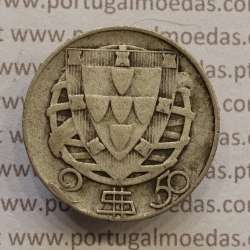 2$50 Escudos 1946 prata, 2 escudos e 50 centavos 1946 em prata da Republica Portuguesa, (BC), World Coins Portugal KM 580
