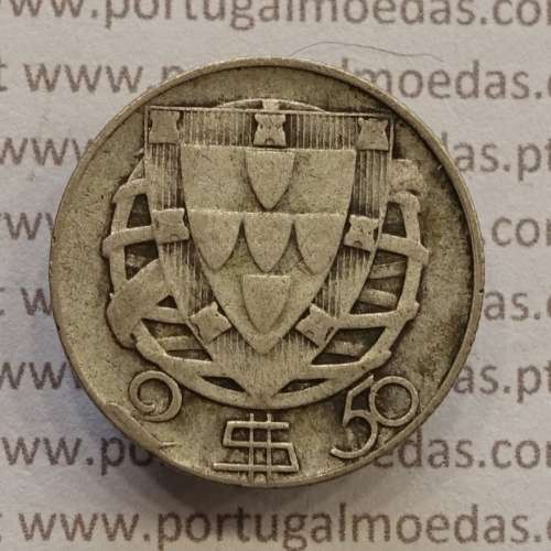 2$50 Escudos 1946 prata, 2 escudos e 50 centavos 1946 em prata da Republica Portuguesa, (BC), World Coins Portugal KM 580