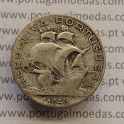 MOEDA 2$50 ESCUDOS (DOIS ESCUDOS E CINQUENTA CENTAVOS) PRATA 1946 (BC-) - REPÚBLICA PORTUGUESA MOEDA 2$50 ESCUDOS (DOIS ESCUDOS E CINQUENTA CENTAVOS) PRATA 1946 (BC-) - REPÚBLICA PORTUGUESA