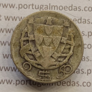 MOEDA 2$50 ESCUDOS (DOIS ESCUDOS E CINQUENTA CENTAVOS) PRATA 1946 (BC-) -  REPÚBLICA PORTUGUESA