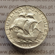 Silver coin of 2-1/2 Escudos 1948, 2$50 Escudos 1948 silver Portuguese Republic, (UNC), World Coins Portugal KM 580