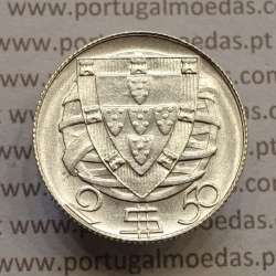 Silver coin of 2-1/2 Escudos 1948, 2$50 Escudos 1948 silver Portuguese Republic, (UNC), World Coins Portugal KM 580