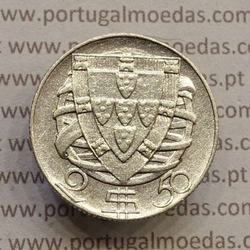 MOEDA 2$50 ESCUDOS (DOIS ESCUDOS E CINQUENTA CENTAVOS) PRATA 1948 (MBC) -  REPÚBLICA PORTUGUESA