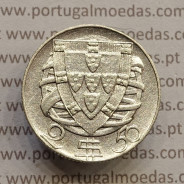 MOEDA 2$50 ESCUDOS (DOIS ESCUDOS E CINQUENTA CENTAVOS) PRATA 1948 (MBC) -  REPÚBLICA PORTUGUESA