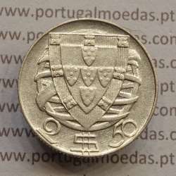 MOEDA 2$50 ESCUDOS (DOIS ESCUDOS E CINQUENTA CENTAVOS) PRATA 1948 (MBC) -  REPÚBLICA PORTUGUESA
