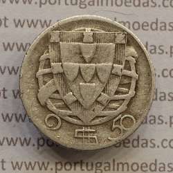 MOEDA 2$50 ESCUDOS (DOIS ESCUDOS E CINQUENTA CENTAVOS) PRATA 1948 (BC) -  REPÚBLICA PORTUGUESA