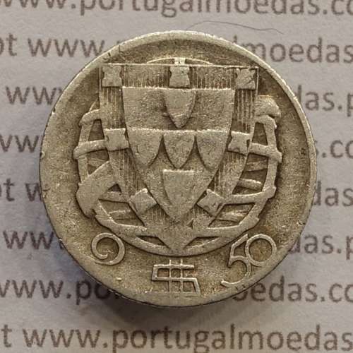 MOEDA 2$50 ESCUDOS (DOIS ESCUDOS E CINQUENTA CENTAVOS) PRATA 1948 (BC) -  REPÚBLICA PORTUGUESA