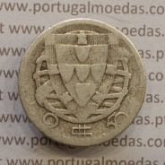 MOEDA 2$50 ESCUDOS (DOIS ESCUDOS E CINQUENTA CENTAVOS) PRATA 1948 (BC-) -  REPÚBLICA PORTUGUESA