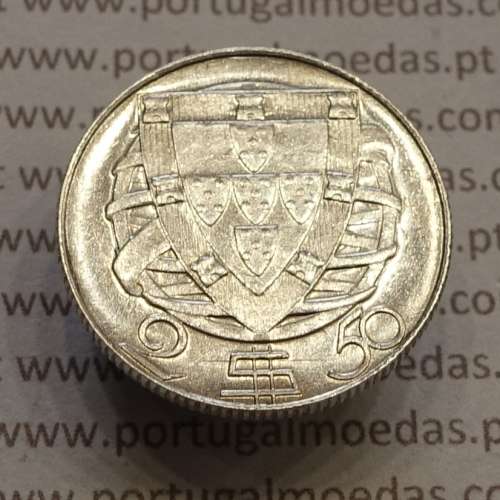 Portugal, silver coin 2$50 Escudos 1951, 2-1/2 or 2.5 Escudos 1951 Portuguese Republic, (UNC), World Coins Portugal KM 580