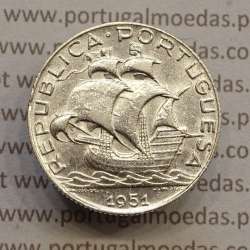 MOEDA 2$50 ESCUDOS (DOIS ESCUDOS E CINQUENTA CENTAVOS) PRATA 1951 (MBC) -  REPÚBLICA PORTUGUESA