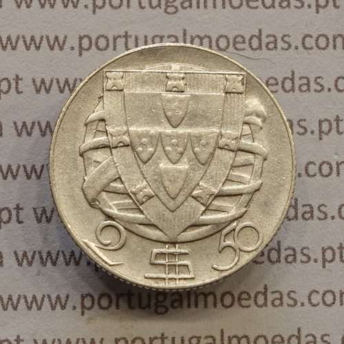 MOEDA 2$50 ESCUDOS (DOIS ESCUDOS E CINQUENTA CENTAVOS) PRATA 1951 (BC+) -  REPÚBLICA PORTUGUESA