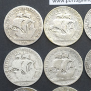 COLEÇÃO COMPLETA DE MOEDAS 2$50 (DOIS ESCUDOS E CINQUENTA CENTAVOS) PRATA 1932 A 1951 -  LOTE DE 12 MOEDAS