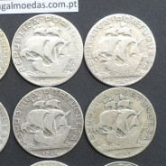 COLEÇÃO COMPLETA DE MOEDAS 2$50 (DOIS ESCUDOS E CINQUENTA CENTAVOS) PRATA 1932 A 1951 -  LOTE DE 12 MOEDAS
