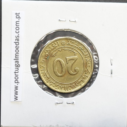 MOEDA DE 20 CÊNTIMOS BRONZE ALUMÍNIO 1972 - ARGÉLIA - KRAUSE WORLD COINS ALGERIA KM 103