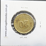 MOEDA DE 20 CÊNTIMOS BRONZE ALUMÍNIO 1972 - ARGÉLIA - KRAUSE WORLD COINS ALGERIA KM 103