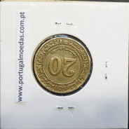 MOEDA DE 20 CÊNTIMOS BRONZE ALUMÍNIO 1972 - ARGÉLIA - KRAUSE WORLD COINS ALGERIA KM 103