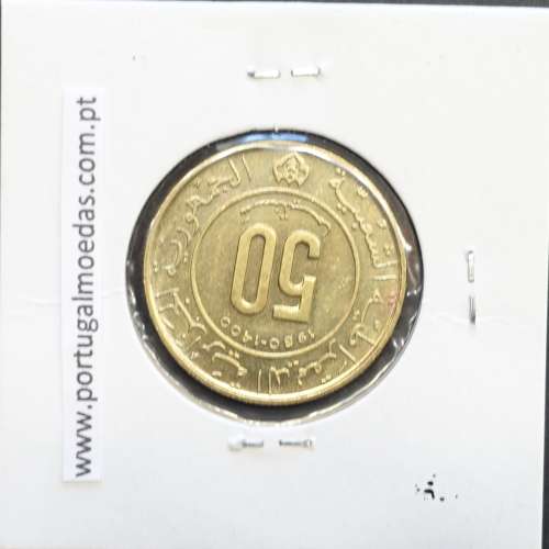 MOEDA DE 50 CÊNTIMOS BRONZE ALUMÍNIO 1980 - ARGÉLIA - KRAUSE WORLD COINS ALGERIA KM 111