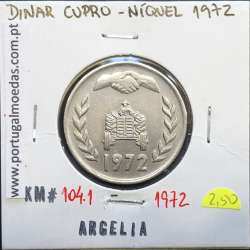 MOEDA DE DINNAR CUPRO-NIQUEL 1972 - ARGÉLIA - KRAUSE WORLD COINS ALGERIA KM 104.1