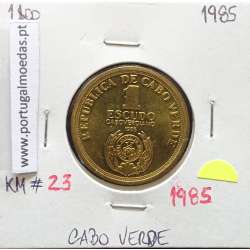 MOEDA DE 1 ESCUDO 1985 AÇO/LATÃO - REPÚBLICA DE CABO VERDE - KRAUSE WORLD COINS CAPE VERDE KM23
