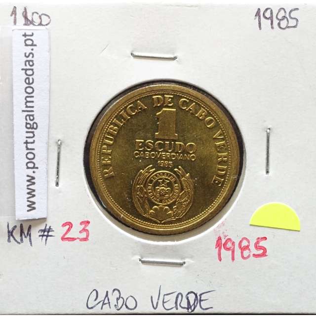 MOEDA DE 1 ESCUDO 1985 AÇO/LATÃO - REPÚBLICA DE CABO VERDE - KRAUSE WORLD COINS CAPE VERDE KM23