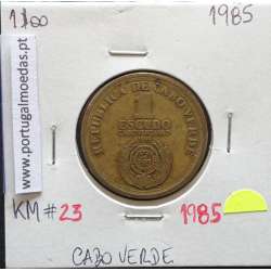MOEDA DE 1 ESCUDO 1985 AÇO/LATÃO - REPÚBLICA DE CABO VERDE - KRAUSE WORLD COINS CAPE VERDE KM23