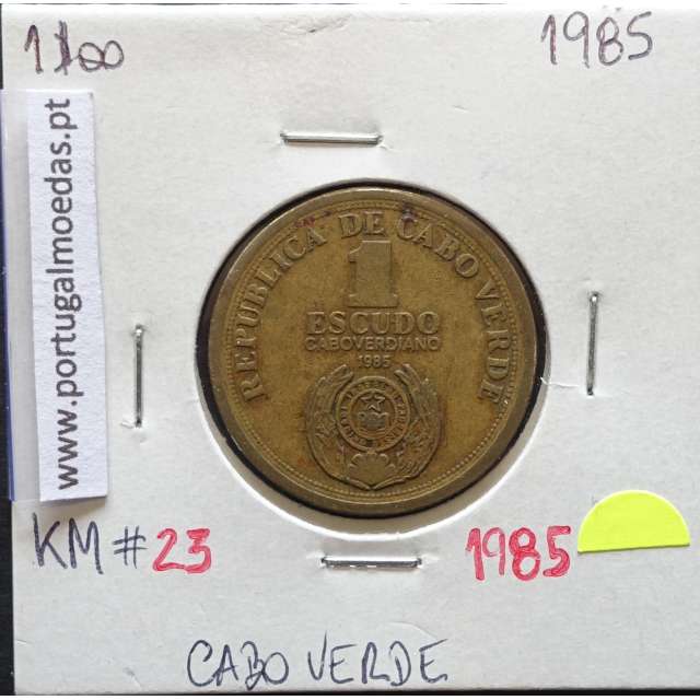 MOEDA DE 1 ESCUDO 1985 AÇO/LATÃO - REPÚBLICA DE CABO VERDE - KRAUSE WORLD COINS CAPE VERDE KM23