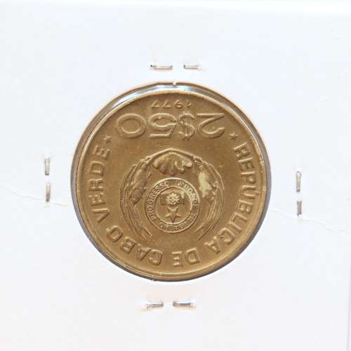 MOEDA DE 2$50 ESCUDO 1977 LATÃO NÍQUEL- REPÚBLICA DE CABO VERDE - KRAUSE WORLD COINS CAPE VERDE KM18