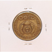 MOEDA DE 2$50 ESCUDO 1977 LATÃO NÍQUEL- REPÚBLICA DE CABO VERDE - KRAUSE WORLD COINS CAPE VERDE KM18