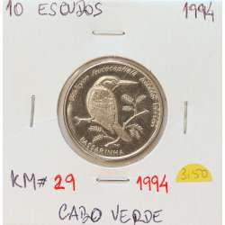 MOEDA DE 10 ESCUDOS 1994 AÇO NIQUELADO - REPÚBLICA DE CABO VERDE - KRAUSE WORLD COINS CAPE VERDE KM29