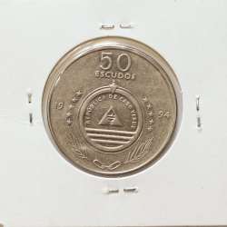 MOEDA DE 50 ESCUDOS 1994 AÇO NIQUELADO - REPÚBLICA DE CABO VERDE - KRAUSE WORLD COINS CAPE VERDE KM43
