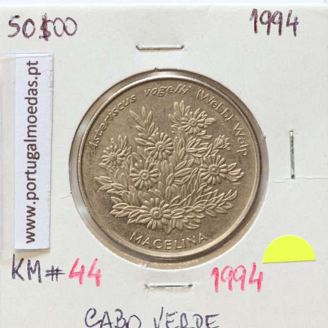 MOEDA DE 50 ESCUDOS 1994 AÇO NIQUELADO - REPÚBLICA DE CABO VERDE - KRAUSE WORLD COINS CAPE VERDE KM44