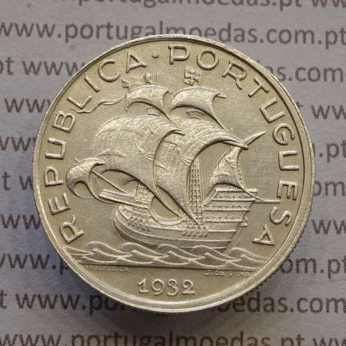 5 escudos 1932 prata, 5$00 1932 prata da República Portuguesa, (Bela), World Coins Portugal KM 581