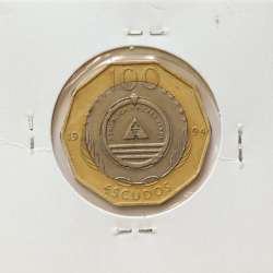 MOEDA DE 100 ESCUDOS 1994 BIMETÁLICA - REPÚBLICA DE CABO VERDE - KRAUSE WORLD COINS CAPE VERDE KM40A