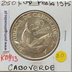 MOEDA DE 250 ESCUDOS 1975 PRATA - REPÚBLICA DE CABO VERDE - KRAUSE WORLD COINS CAPE VERDE KM13