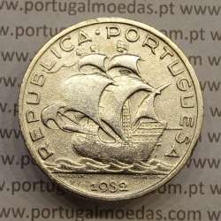 MOEDA 5$00 ESCUDOS "CINCO ESCUDOS" PRATA 1932 (BC+) -  REPÚBLICA PORTUGUESA