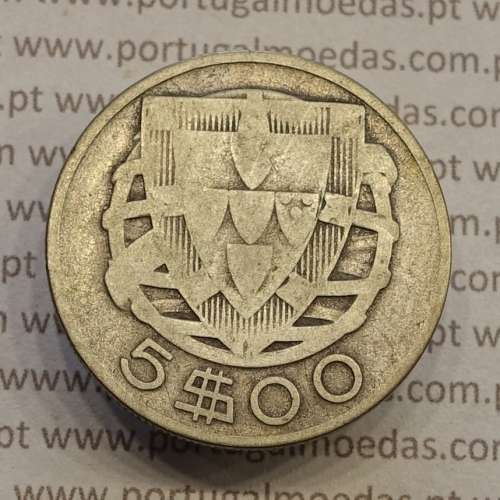 MOEDA 5$00 ESCUDOS "CINCO ESCUDOS" PRATA 1932 (BC) -  REPÚBLICA PORTUGUESA