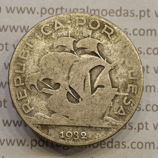 MOEDA 5$00 ESCUDOS "CINCO ESCUDOS" PRATA 1932 (BC- / REG) -  REPÚBLICA PORTUGUESA