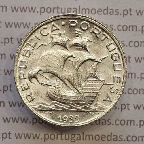 5 escudos 1933 prata, 5$00 1933 prata da República Portuguesa, (Soberba), World Coins Portugal KM 581