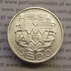 MOEDA 5$00 ESCUDOS "CINCO ESCUDOS" PRATA 1933 (MBC+) -  REPÚBLICA PORTUGUESA