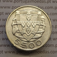 MOEDA 5$00 ESCUDOS "CINCO ESCUDOS" PRATA 1933 (MBC) -  REPÚBLICA PORTUGUESA