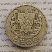 MOEDA 5$00 ESCUDOS "CINCO ESCUDOS" PRATA 1933 (BC+ / MBC-) -  REPÚBLICA PORTUGUESA