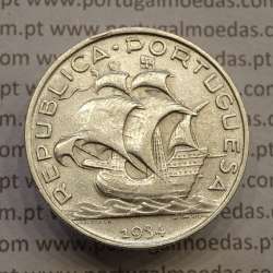 MOEDA 5$00 ESCUDOS "CINCO ESCUDOS" PRATA 1934 (MBC) -  REPÚBLICA PORTUGUESA MOEDA 5$00 ESCUDOS "CINCO ESCUDOS" PRATA 1934 (MBC) -  REPÚBLICA PORTUGUESA