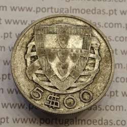 MOEDA 5$00 ESCUDOS "CINCO ESCUDOS" PRATA 1934 (BC) -  REPÚBLICA PORTUGUESA MOEDA 5$00 ESCUDOS "CINCO ESCUDOS" PRATA 1934 (BC) -  REPÚBLICA PORTUGUESA
