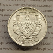 Silver coin 5 Escudos 1937 of Portugal, 5$00 Escudos 1937 silver of the Portuguese Republic, (VF+), World Coins Portugal KM 581