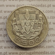 MOEDA 5$00 ESCUDOS "CINCO ESCUDOS" PRATA 1937 (BC) -  REPÚBLICA PORTUGUESA
