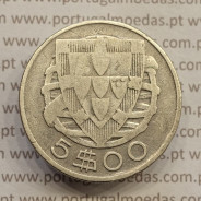 MOEDA 5$00 ESCUDOS "CINCO ESCUDOS" PRATA 1937 (BC) -  REPÚBLICA PORTUGUESA