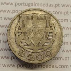 MOEDA 5$00 ESCUDOS "CINCO ESCUDOS" PRATA 1937 (BC) -  REPÚBLICA PORTUGUESA MOEDA 5$00 ESCUDOS "CINCO ESCUDOS" PRATA 1937 (BC) -  REPÚBLICA PORTUGUESA