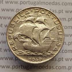 MOEDA 5$00 ESCUDOS "CINCO ESCUDOS" PRATA 1940 (MBC) -  REPÚBLICA PORTUGUESA