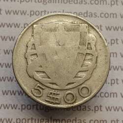 MOEDA 5$00 ESCUDOS "CINCO ESCUDOS" PRATA 1940 (BC-) -  REPÚBLICA PORTUGUESA