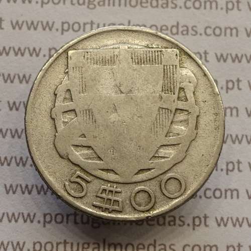 MOEDA 5$00 ESCUDOS "CINCO ESCUDOS" PRATA 1940 (BC-) -  REPÚBLICA PORTUGUESA